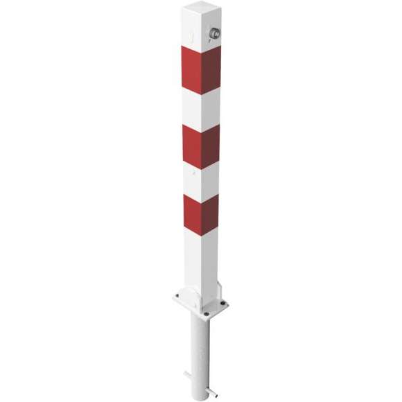 Absperrpfosten 70 x 70 mm umlegbar mit Profilzylinderschloss