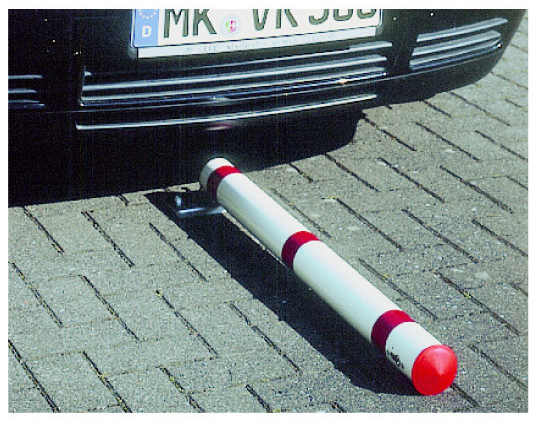 Absperrpfosten ¢ 76 mm aus Aluminium mit Liftautomatik