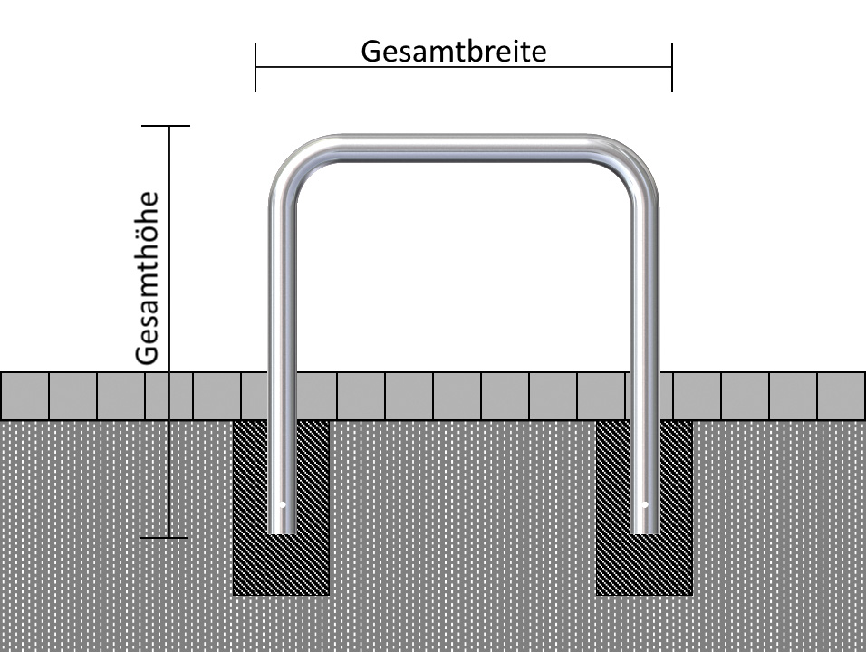 Abweisebügel Ø 76 x 2,6 mm ohne Querholm zum Einbetonieren