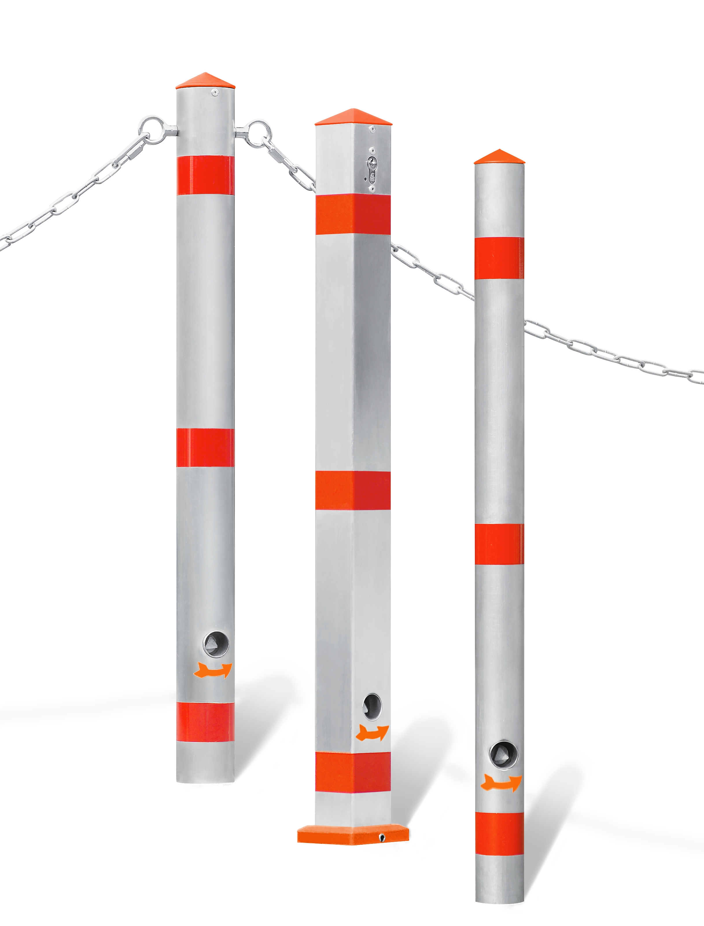 Absperrpfosten ¢ 76 mm aus Aluminium