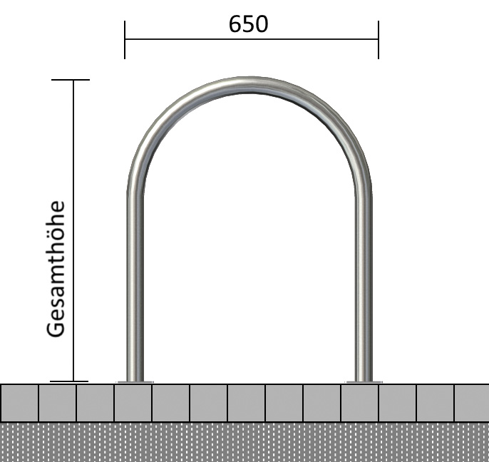 Edelstahlbügel Ø 48 mm zum Einbetonieren