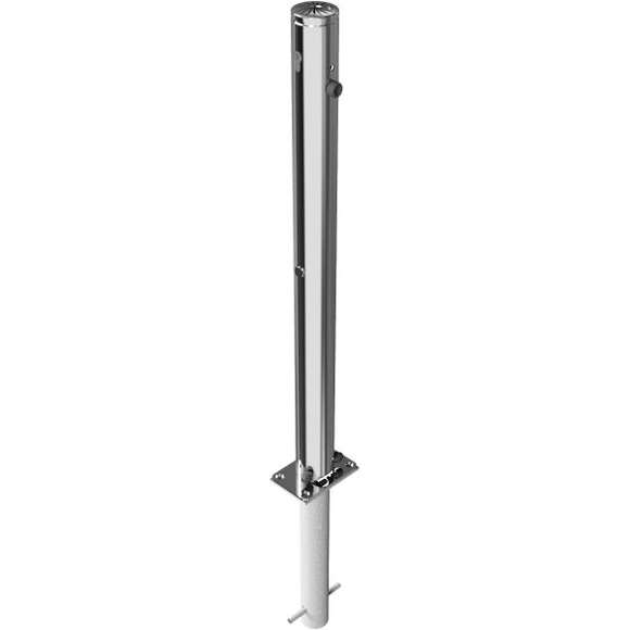 Edelstahlpfosten Ø 76 mm mit Ziernut