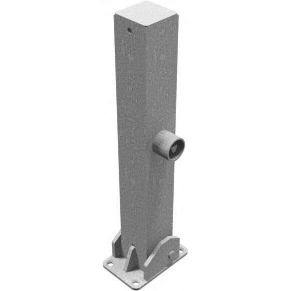 Absperrpfosten 70 x 70 mm umlegbar mit Dreikantverschluss 500 mm Überflur