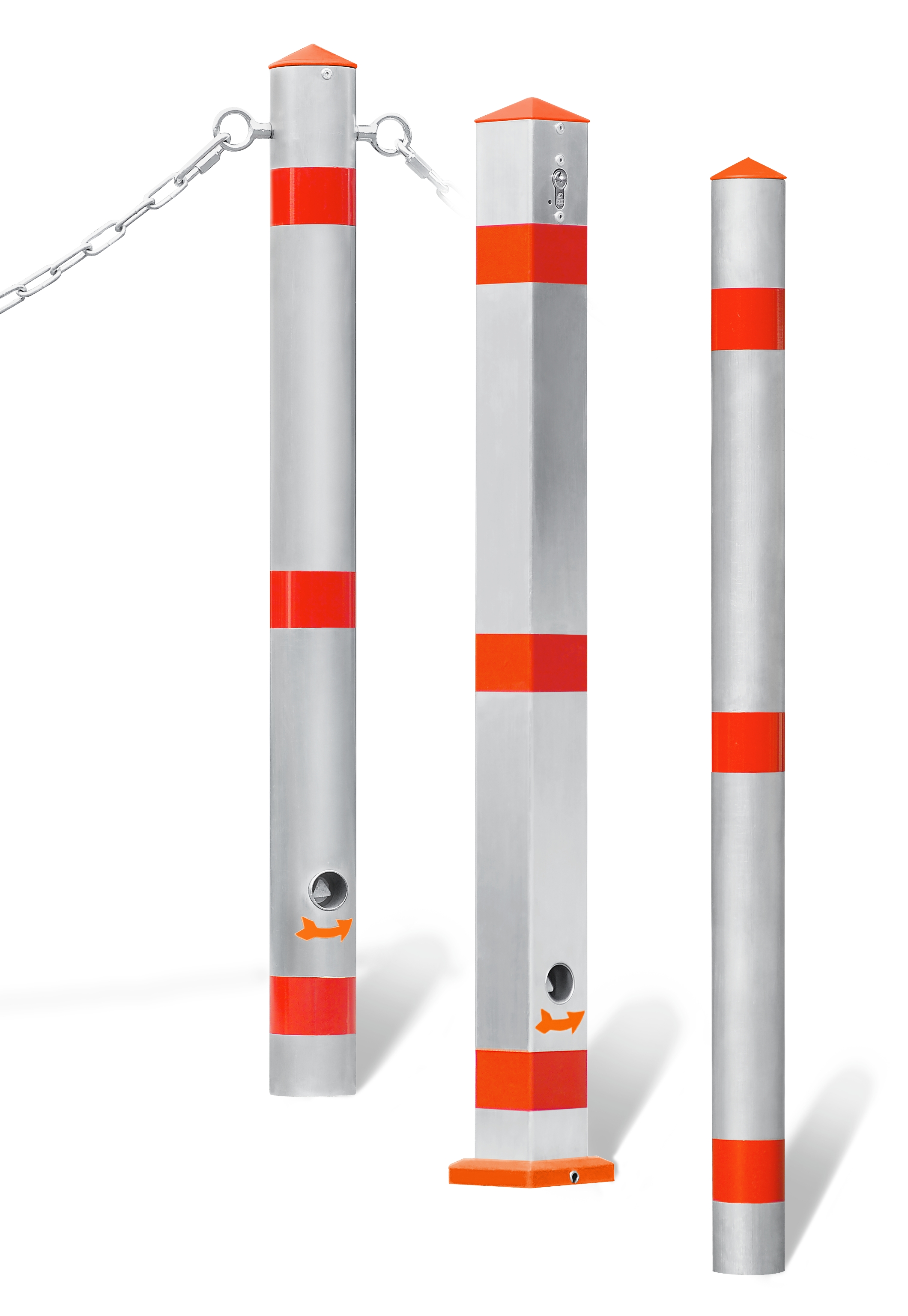 Absperrpfosten ¢ 76 mm aus Aluminium