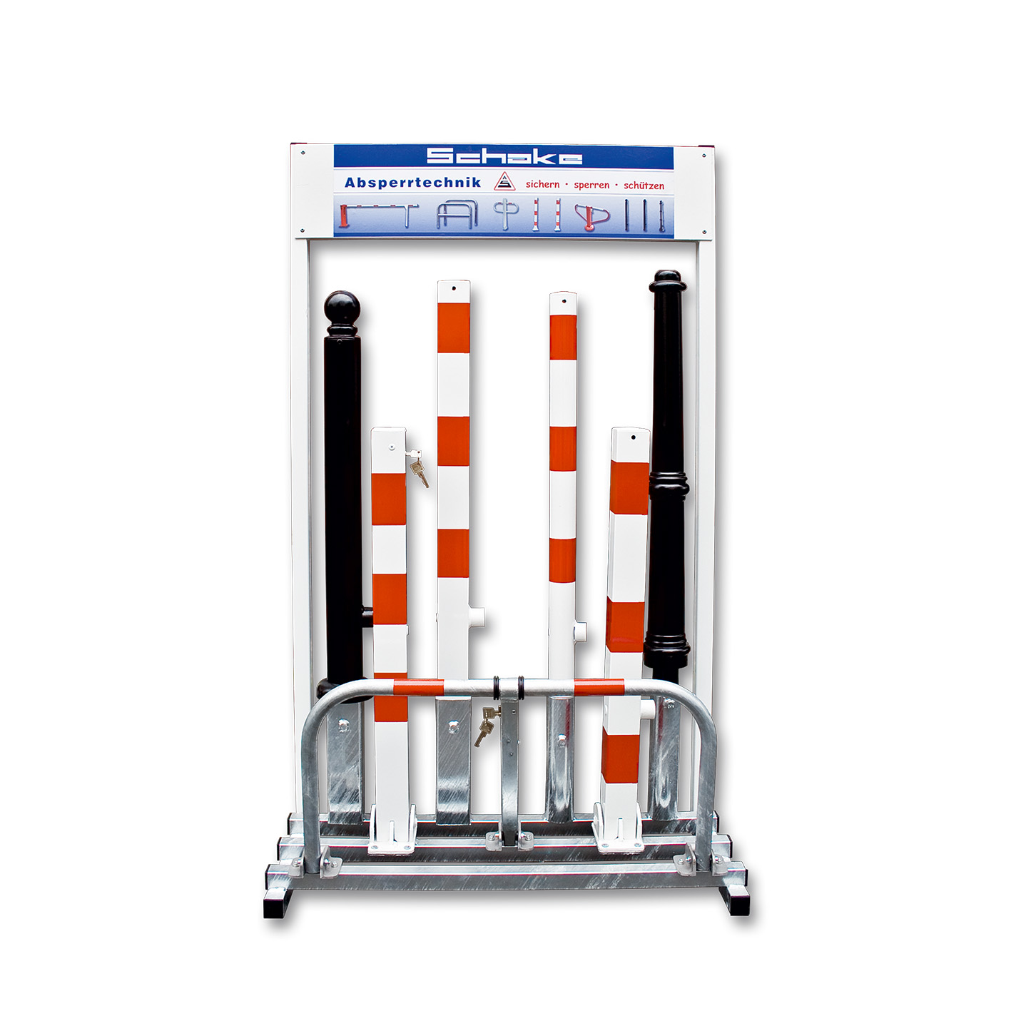 Absperrpfosten 70 x 70 mm ortsfest zum Einbetonieren