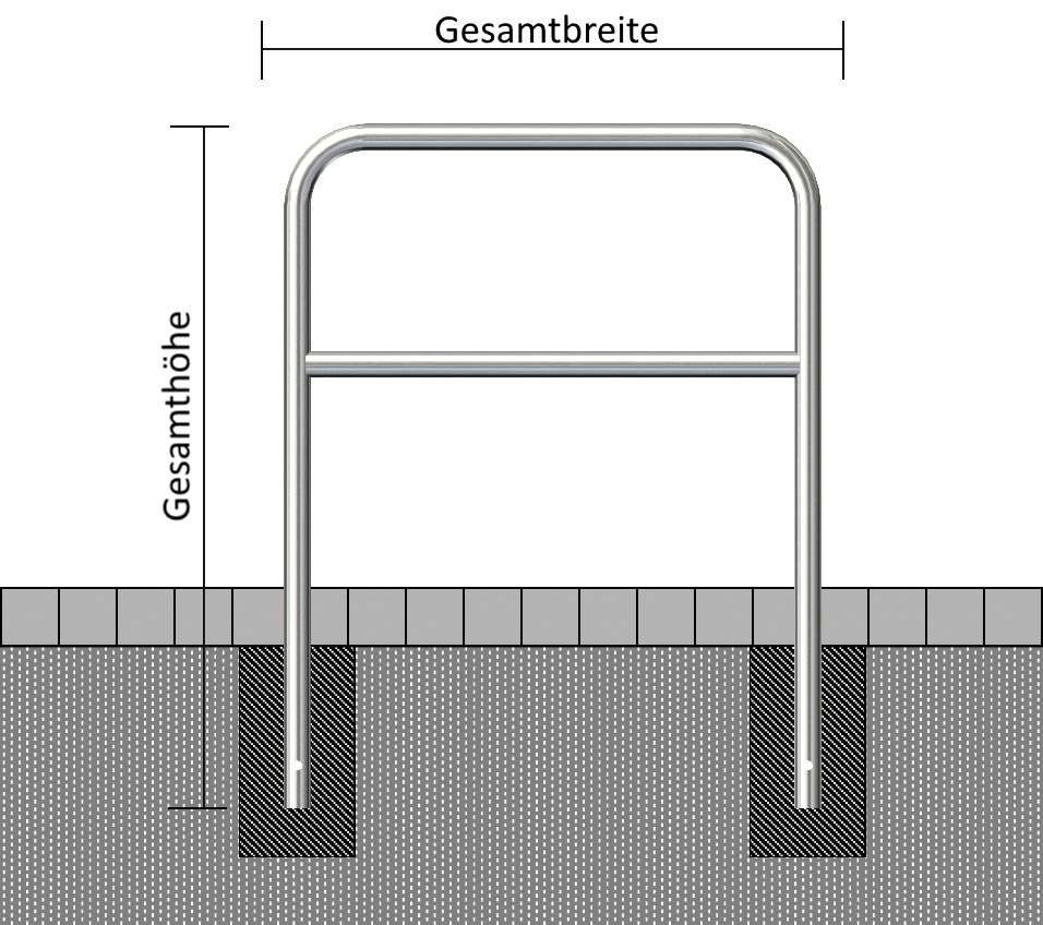 Edelstahlfahrradanlehnbügel Ø 48 mm