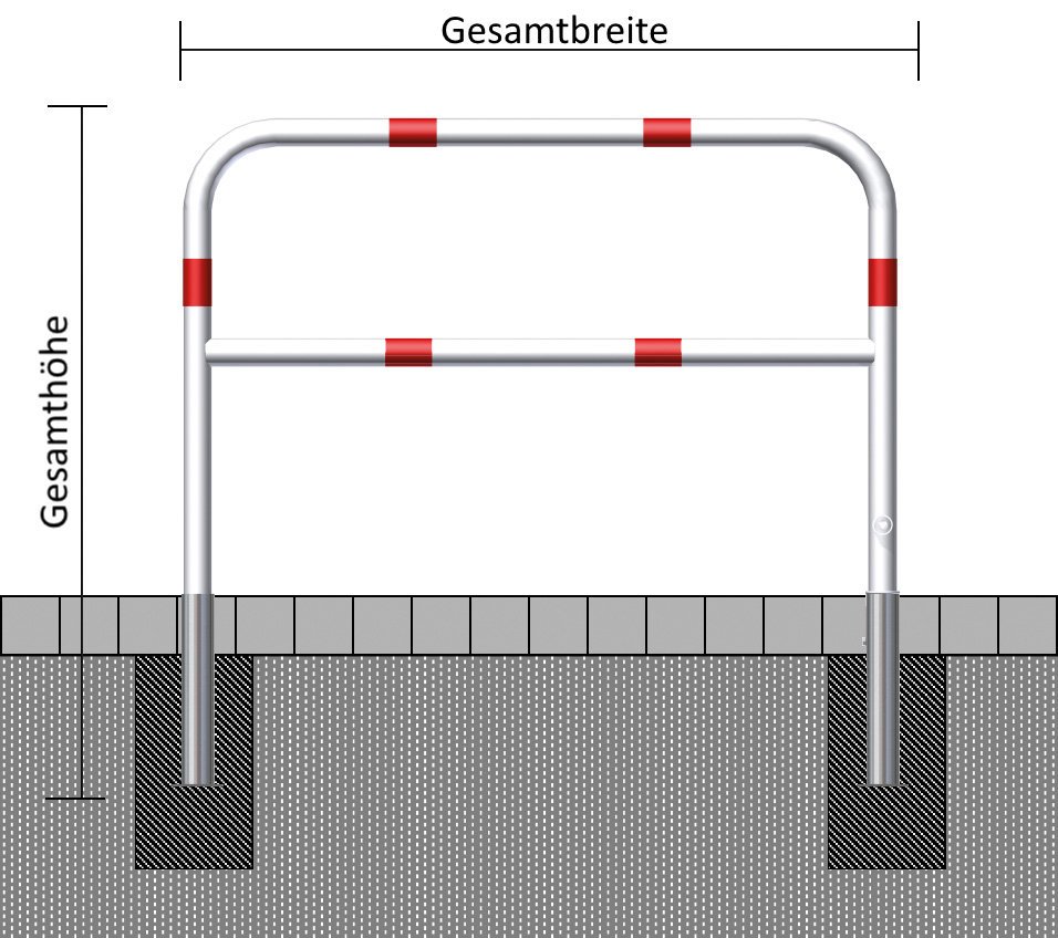 Wegesperren herausnehmbar und drehbar mit Dreikantverschluss mit Knieholm