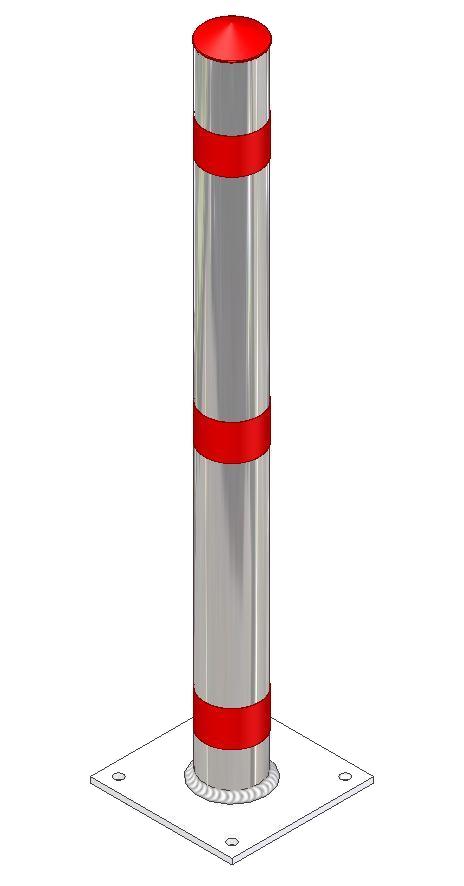 Absperrpfosten ¢ 76 mm aus Aluminium