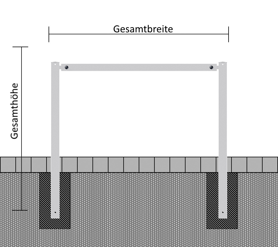 Wegesperren feststehend zusammenschraubbar mit Oberholm