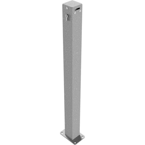 Absperrkettenpfosten 70 x 70 mm Schließmechanik mit Profilzylinderschloss