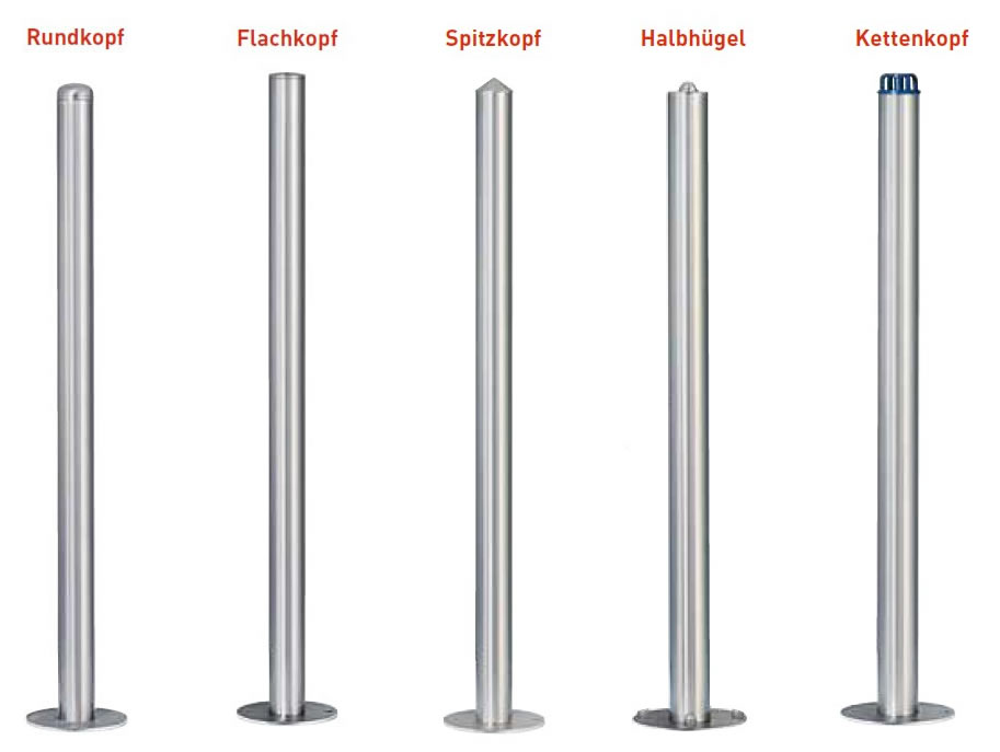 Absperrpfosten aus Edelstahl ¢ 61 mm