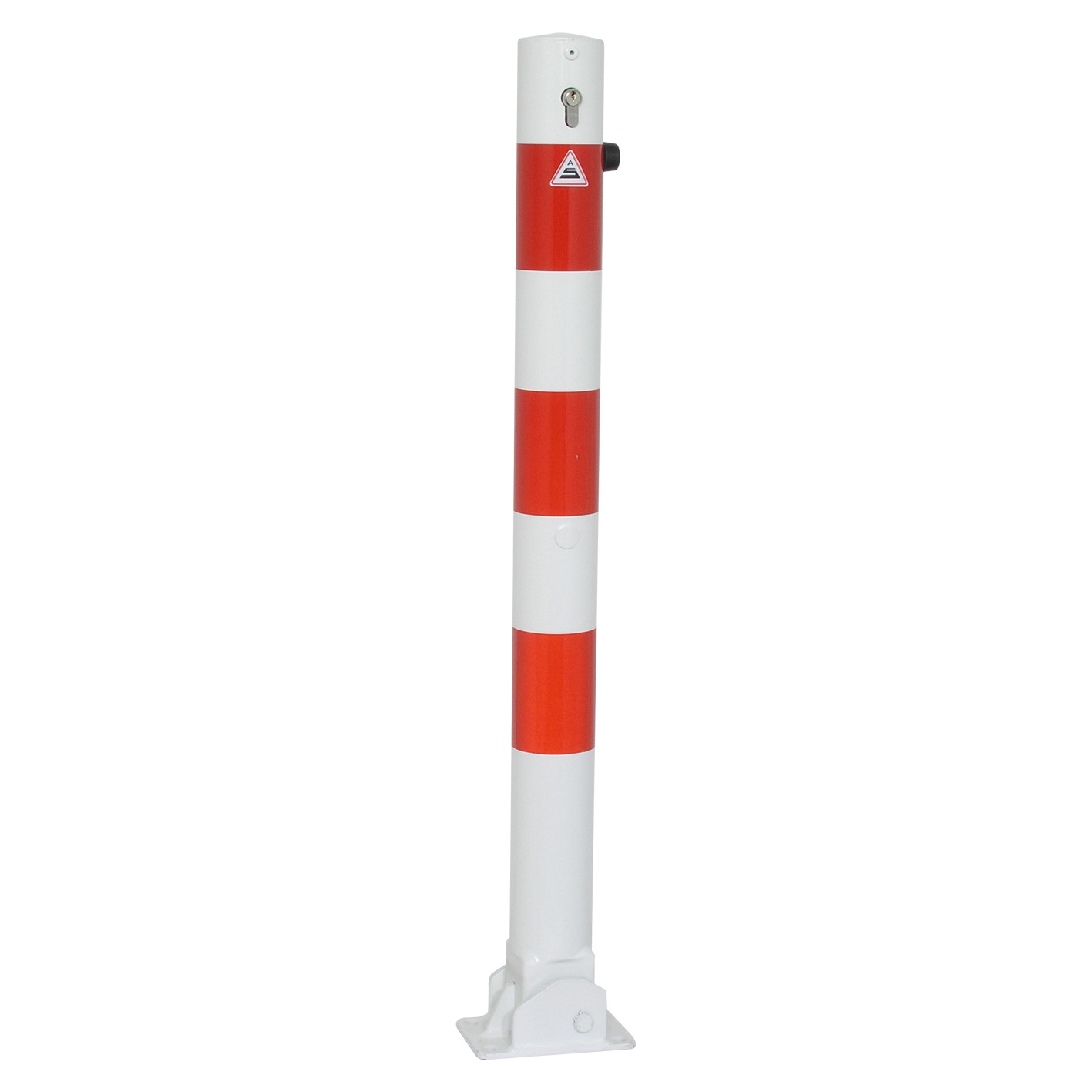 Absperrpfosten Stahlrohr Ø 76 x 2,6 mm umlegbar mit Profilzylinderschloss