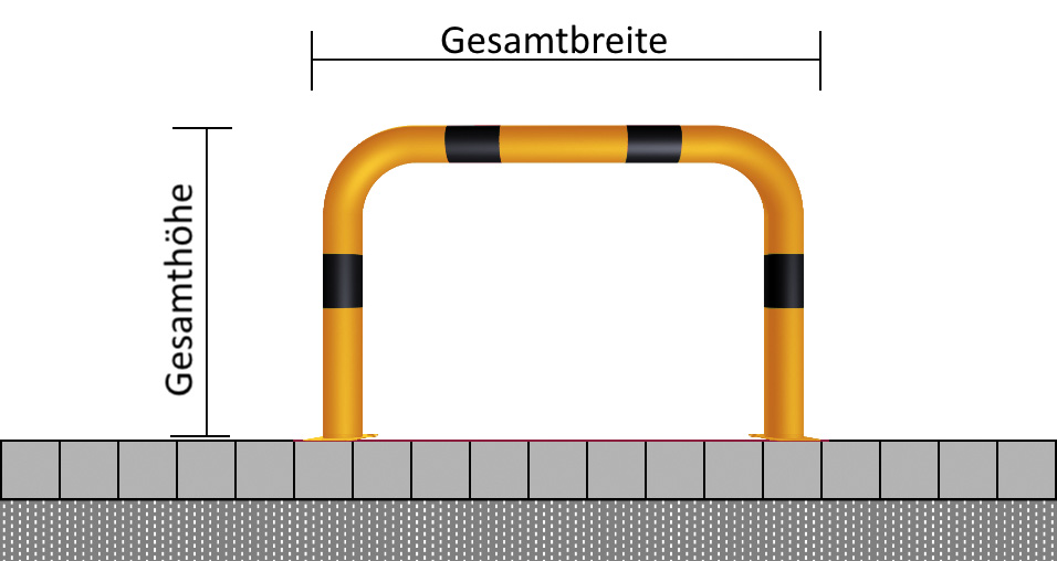 Rammschutzbügel Ø 76 x 2,6 mm ohne Querholm für Dübelbefestigung