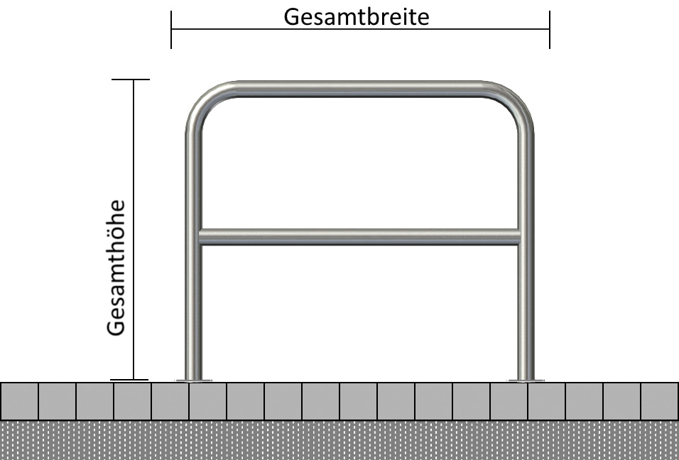 Edelstahlfahrradanlehnbügel Ø 48 mm