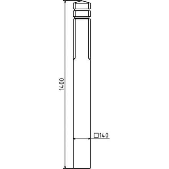 Recyclingpfosten Vierkantpfosten 140 x 140 mm