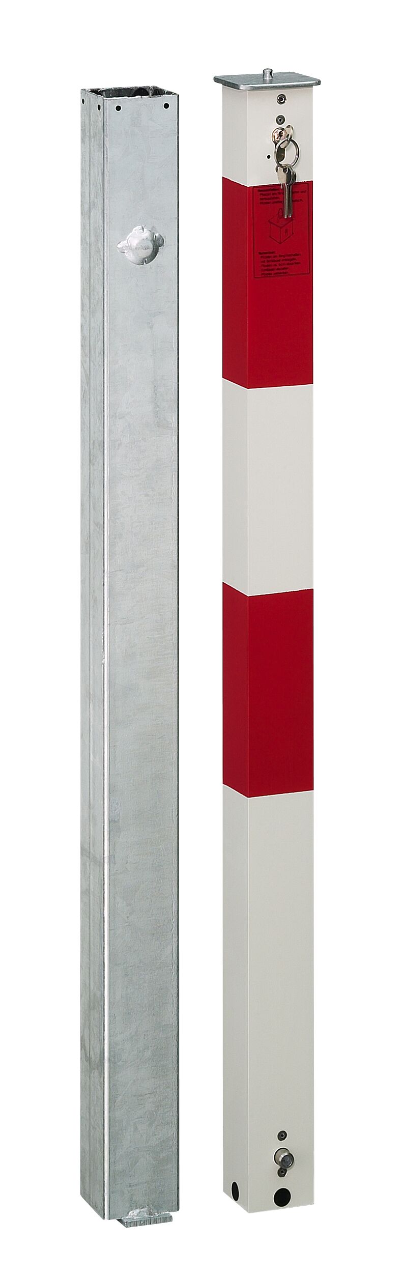 Absperrpfosten 70 x 70 mm aus Aluminium