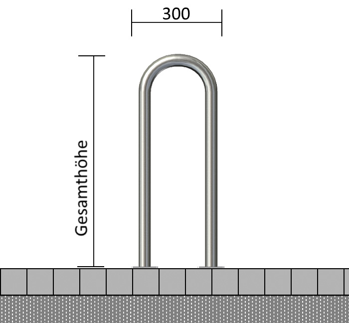 Edelstahlbügel Ø 48 mm zum Einbetonieren