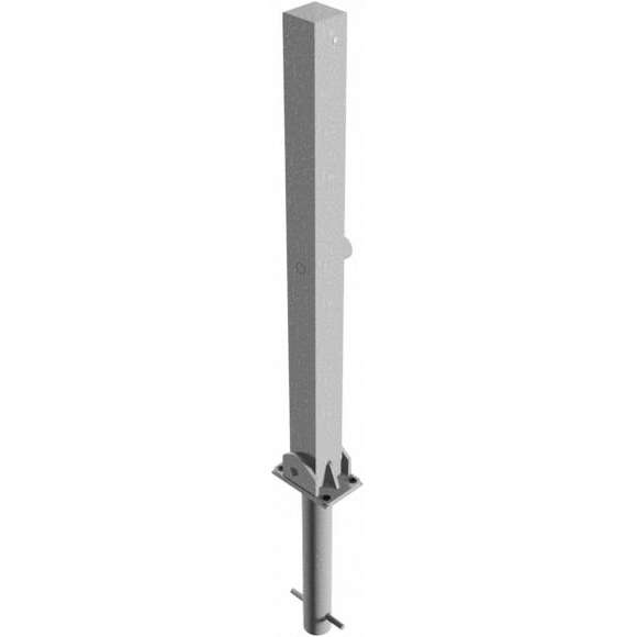 Absperrpfosten 70 x 70 mm umlegbar mit Profilzylinderschloss  und Dreikantverschluss