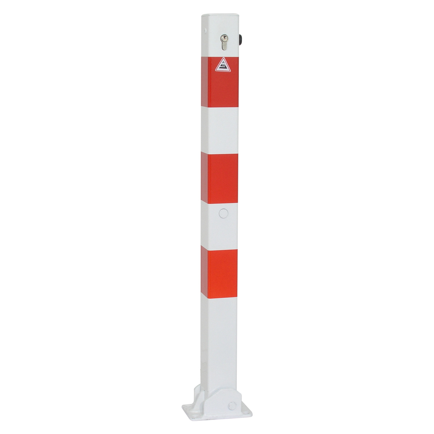 Absperrpfosten 70 x 70 mm umlegbar mit Profilzylinderschloss