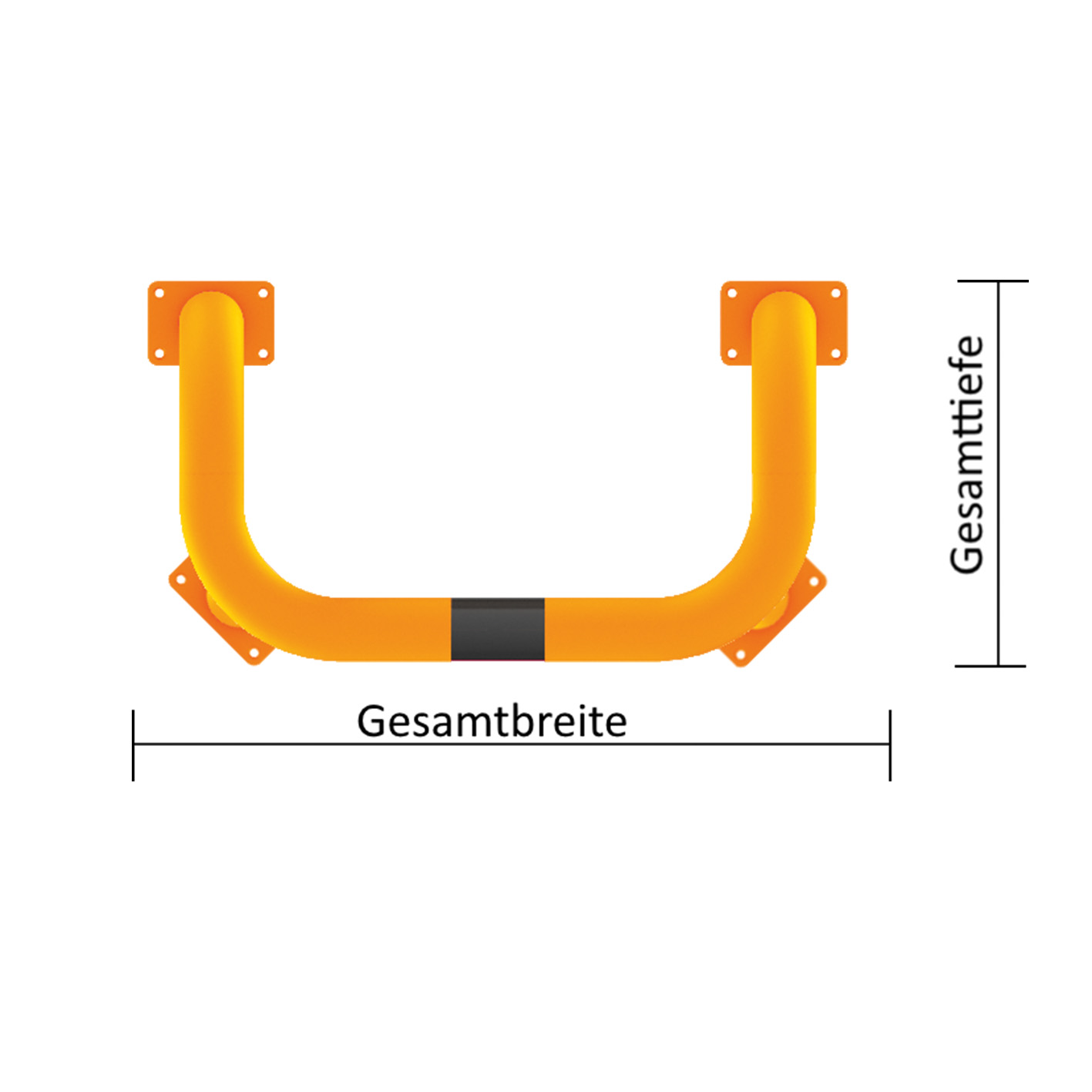 Rammschutzbügel Doppelbügel Stahlrohr Ø 76 mm gelb / schwarz