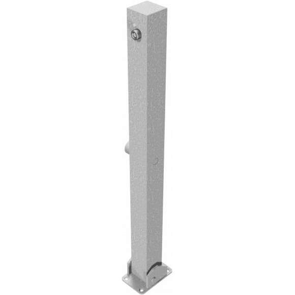 Absperrpfosten 70 x 70 mm umlegbar mit Profilzylinderschloss  und Dreikantverschluss