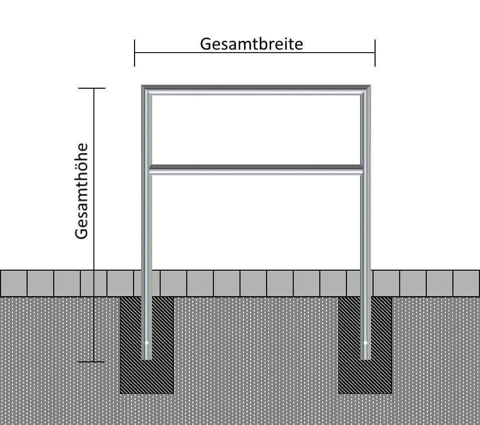 Anlehnbügel aus Stahlrohr  Ø 48 x 2,5 mm