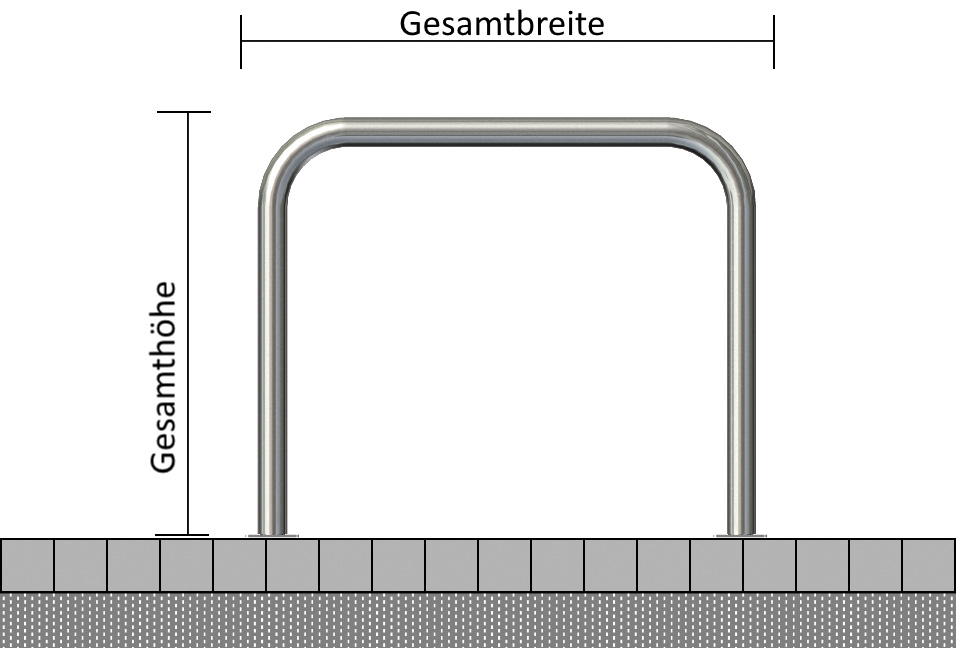 Edelstahlfahrradanlehnbügel Ø 48 mm