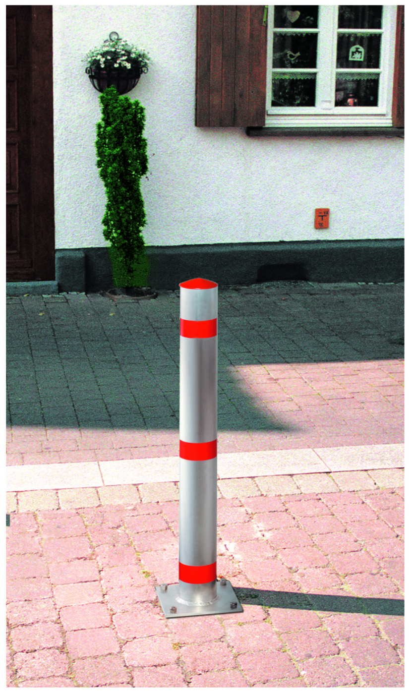 Absperrpfosten ¢ 102 mm aus Aluminium