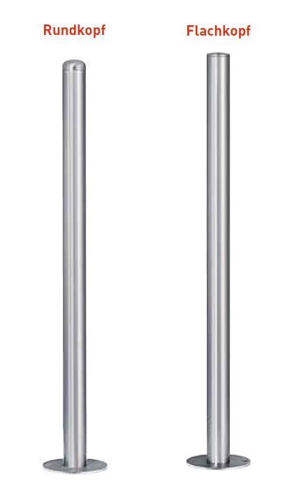 Absperrpfosten aus Edelstahl ¢ 76 mm